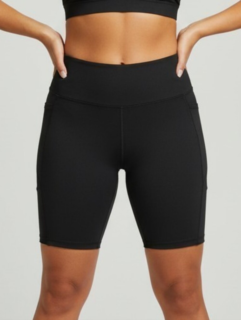 Danskin Black High-Waist Bike Shorts with Side Pockets